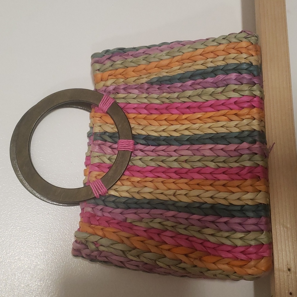 Womans Straw Multi Color bag NWOT